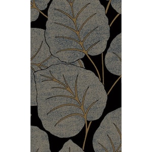 Blue Luxor Leaf Tropical Printed Non-Woven Paper Non Pasted Textured Wallpaper 57 sq. ft.