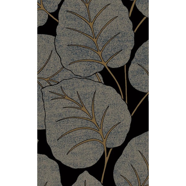 Walls Republic Blue Luxor Leaf Tropical Printed Non-Woven Paper Non Pasted Textured Wallpaper 57 sq. ft.