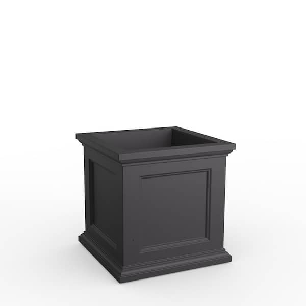 Fairfield 24in Graphite Grey Square Resin Outdoor Self Watering Planter (24 in. L x 24 in. W x 24 in. H)