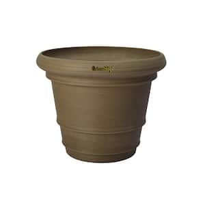 Heavy Rim 15 in. W x 12 in. H Taupe Indoor/Outdoor Resin Decorative Planter 1-Pack