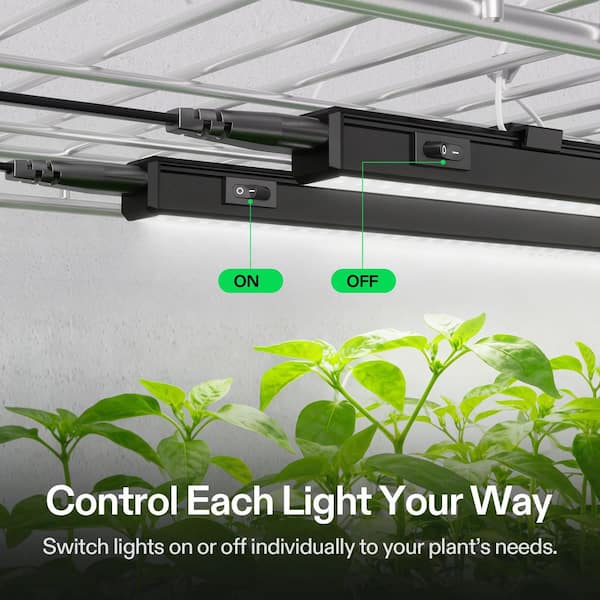 VIVOSUN 1 ft. 56W Full Spectrum T5 LED Grow Light Strip with Timer