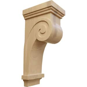 4-1/2 in. x 5-5/8 in. x 12 in. Cherry Scroll Corbel