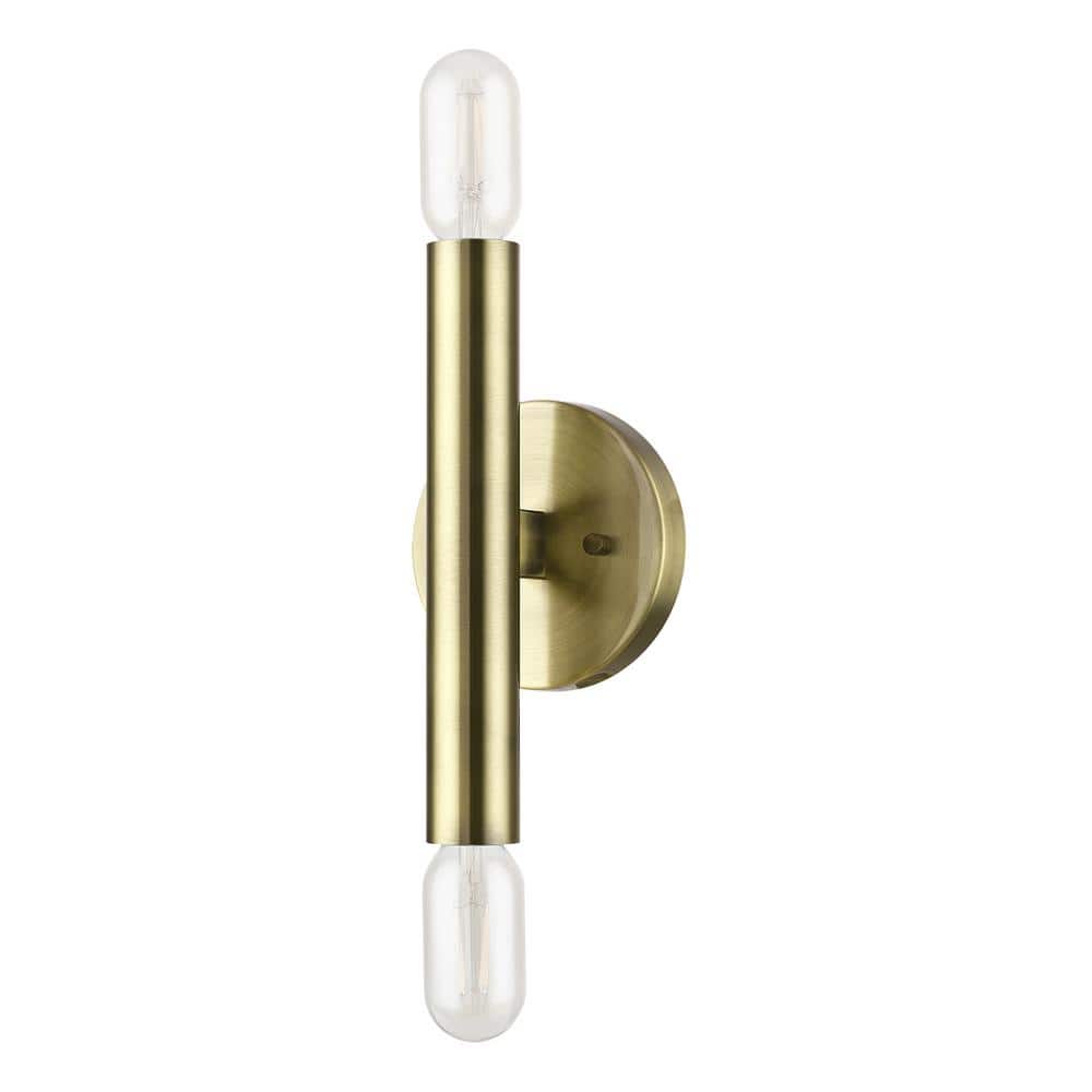 Copenhagen Antique Brass and Bronze 9.88" Dimmable Wall Sconce