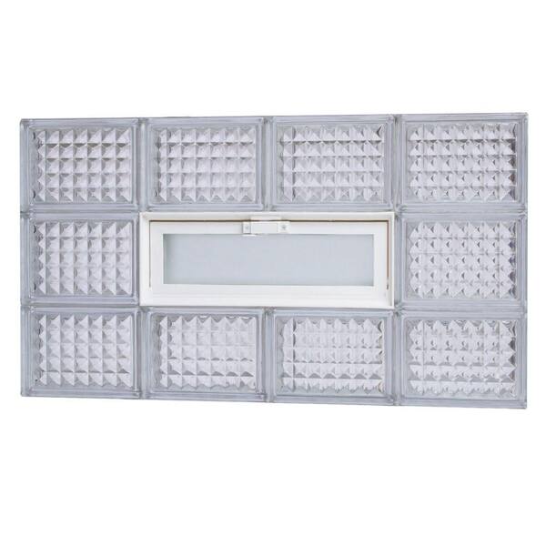 TAFCO WINDOWS 31 in. x 17.25 in. Diamond Pattern Glass Block Window