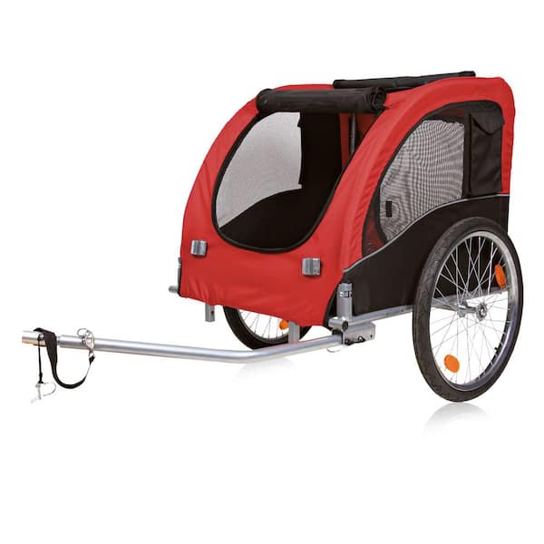 TRIXIE Dog Bike Trailer for Medium to Large Dogs Pet Trailer Air-Filled Tires Collapsible