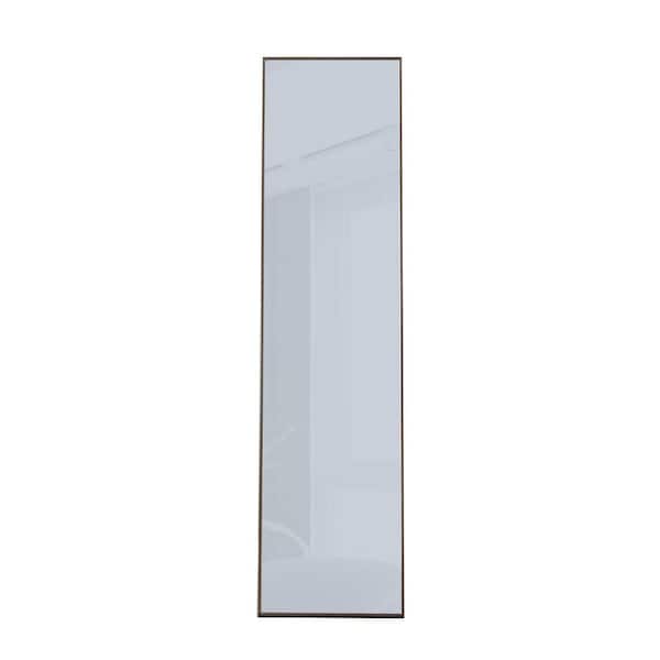 Unbranded Practical Gray 15 in. W x 58 in. H Rectangle Solid Wood Full Length Mirror.