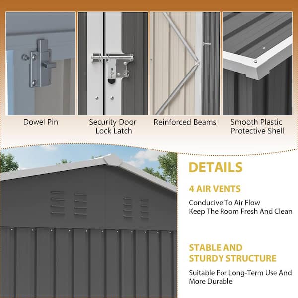 Hohuqeri 10 ft. x 12 ft. Outdoor Storage Shed Garden Shed Garden