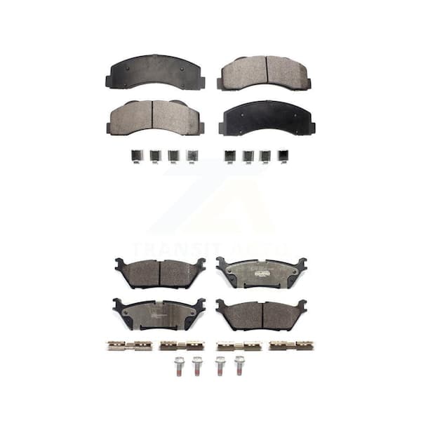 TEC Front Rear Ceramic Brake Pads Kit For 2015-2017 Ford F-150 With Electric Parking KTC-100518
