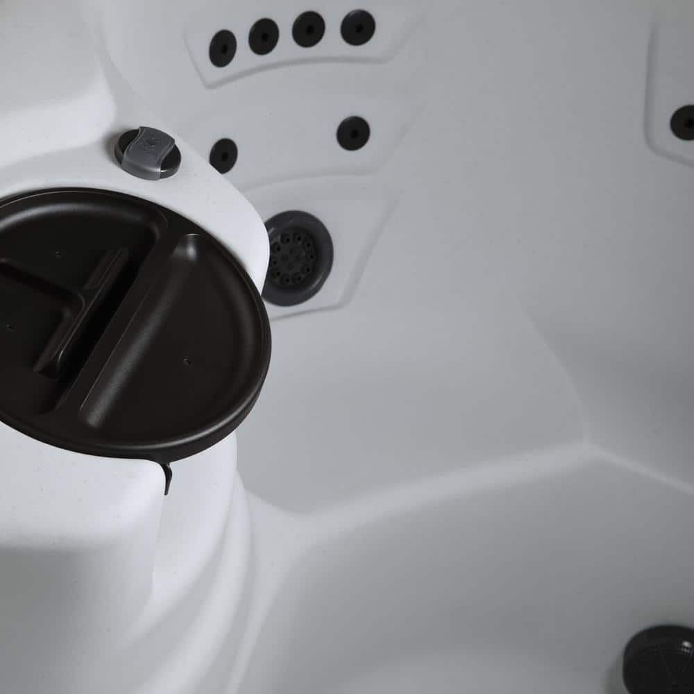 Leganza Arctic White and Gray 6-Person 90-Jet Spa with Lounge Seating