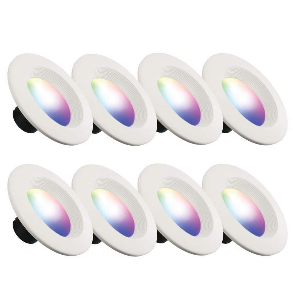 85-Watt Downlight Smart Wi-Fi 5/6 in. 5000K LED Multi-color/Multi-White Light Bulb (8-Pack) price history on PriceWatchPro