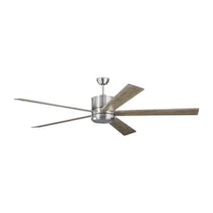 Vision 72 in. Integrated LED Indoor Brushed Steel Ceiling Fan with Reversible Blades, DC Motor and Remote Control