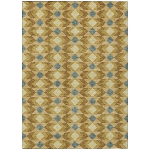 Chantille Machine Washable Indoor/Outdoor Abstract ACN2687 Walnut 10 ft. x 14 ft. Area Rug