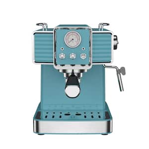 2- Cup Blue Espresso Machine with Retro Design