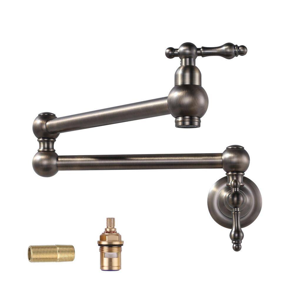 Wall Mount Pot Filler with Double Handle in Antique Bronze price history on PriceWatchPro