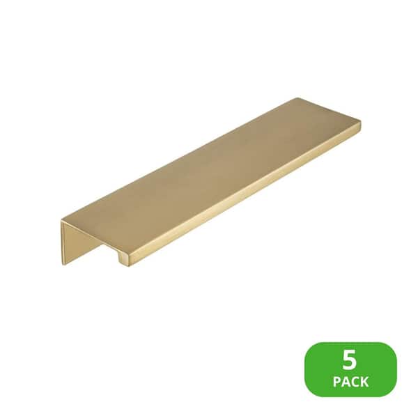 5-Pack Ethan 4 in. (102 mm) Center-to-Center Satin Brass Edge Drawer Pull