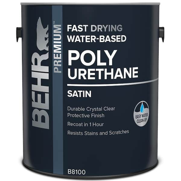 BEHR 1 gal. Satin Clear Fast Drying Water-Based Interior Polyurethane