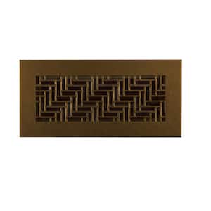Herringbone 10 in. x 4 in. Oil Rubbed Bronze/Powder Coat, floor wall or ceiling supply vent, Without Mounting Holes