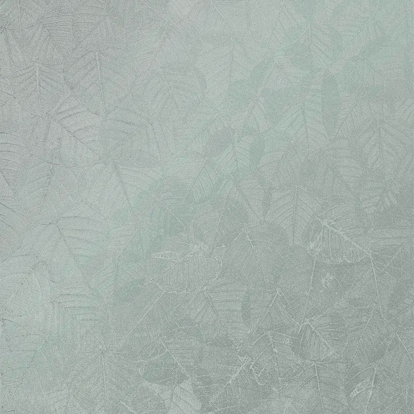 Luminous Leaf Collage Green on Foil with Ultra Fine Emboss Wallpaper