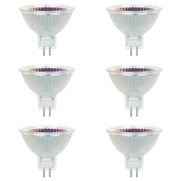 Sunlite 20-Watt MR16 GU5.3 Base Flood Halogen Light Bulb in 3200K Bright White (6-Pack)
