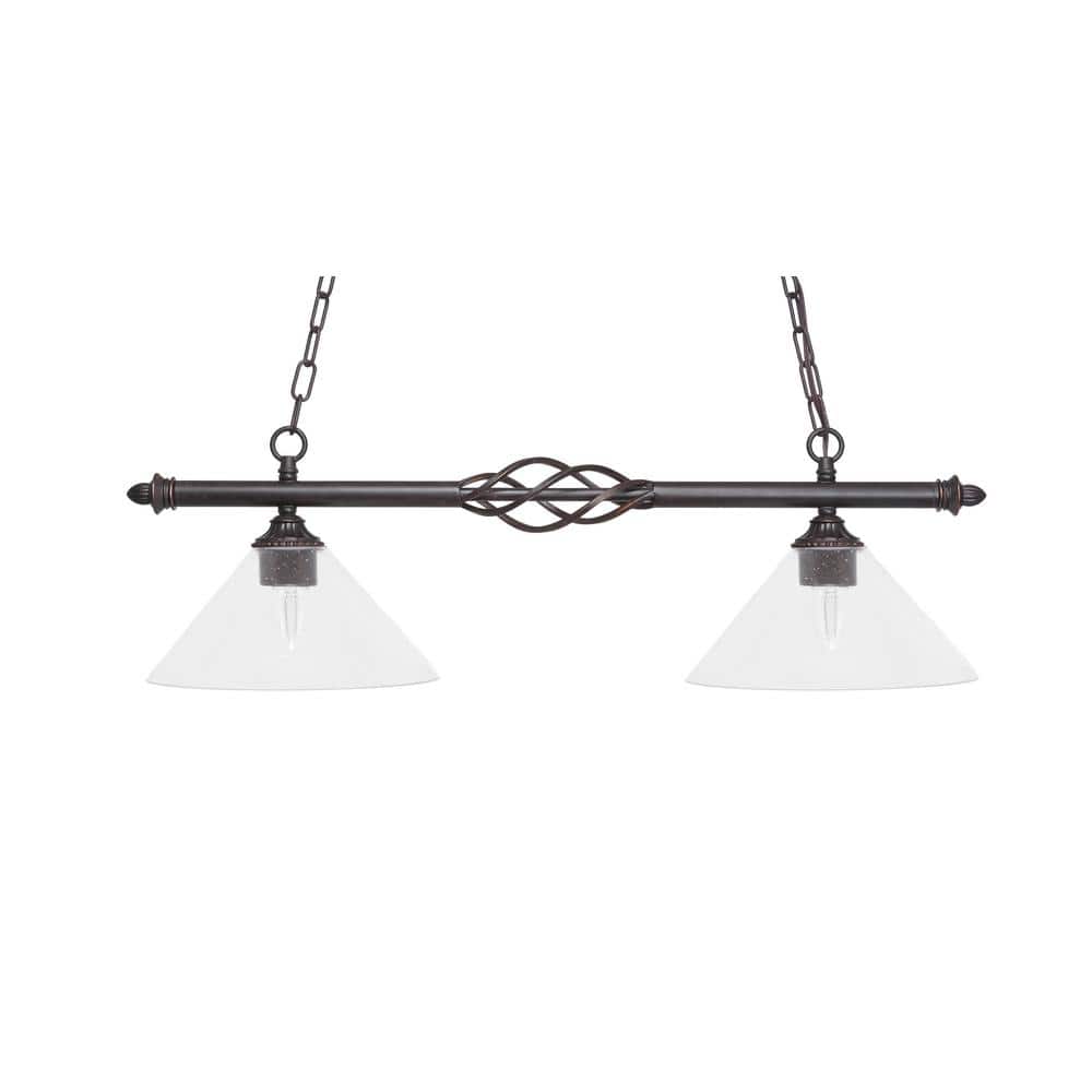 Bridgewater 2 Light Dark Granite Linear Chandelier, Any Room with 10 in. Cl