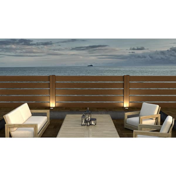 Composite Modern Horizontal Semi-Privacy Perimeter Fence (3.5 ft. H x 6 ft. W) Timber Brown