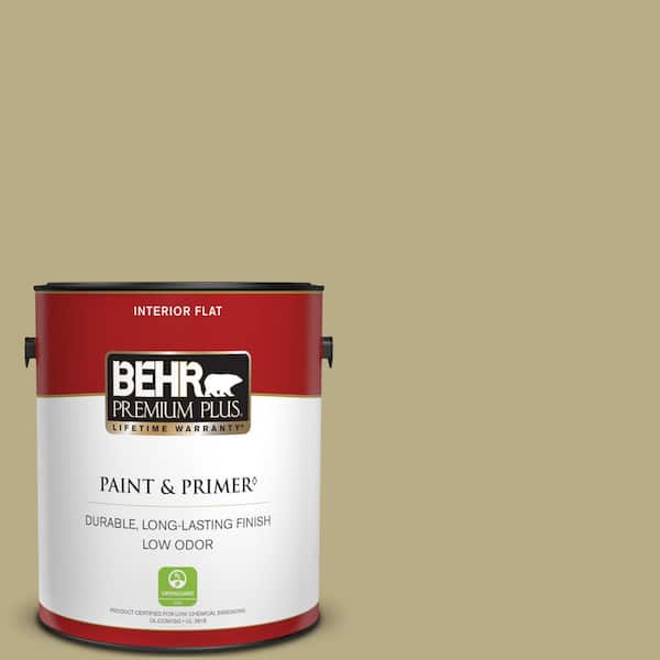 BEHR PREMIUM PLUS 1 gal. #S330-4 Fennel Seed Flat Low Odor Interior Paint & Primer