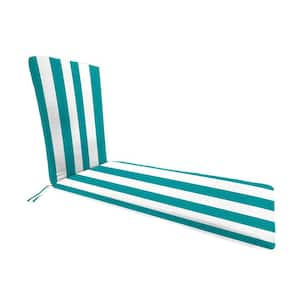 74 in. L x 22 in. W x 2 in. T Outdoor Chaise Lounge Cushion in Awning Turquoise