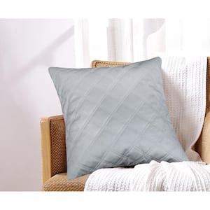 Emerson Velvet Embossed Throw Pillow Light Grey 18x18