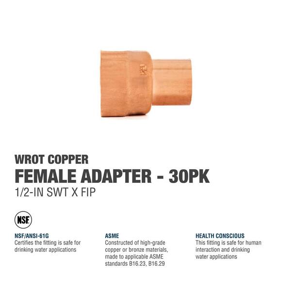 Everbilt 1/2 in. Copper Pressure Cup X MPT Adapter Fitting Pro