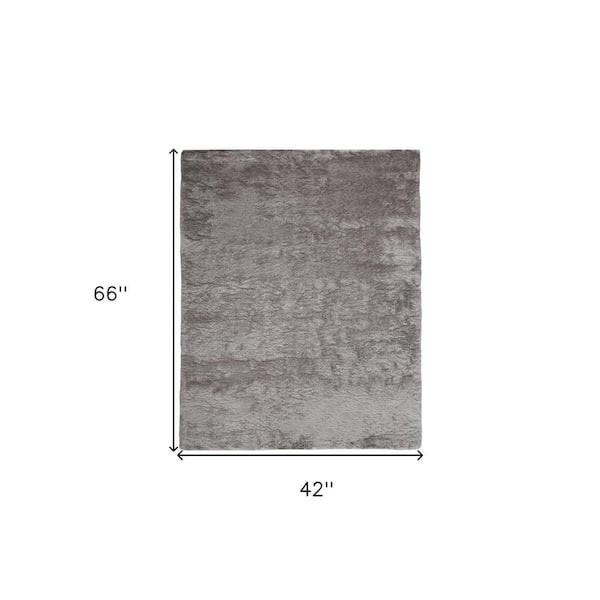 4 x 6 Gray Solid Color Area Rug