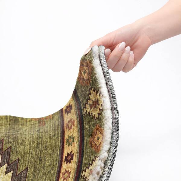 Dream Shag Premium Machine Washable Abstract ADS179 Green 9 ft. x 12 ft. Area Rug
