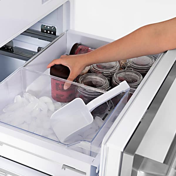 Autograph Edition 60 in. 4-Door Panel Ready French Door Refrigerator w/Ice and Water Dispenser and Matte Black Handle