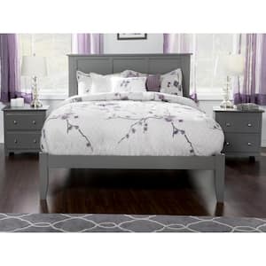 Madison King Platform Bed with Open Foot Board in Grey