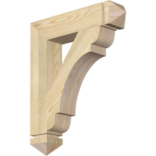 Ekena Millwork 4 in. x 24 in. x 20 in. Douglas Fir Olympic Arts and Crafts Rough Sawn Bracket