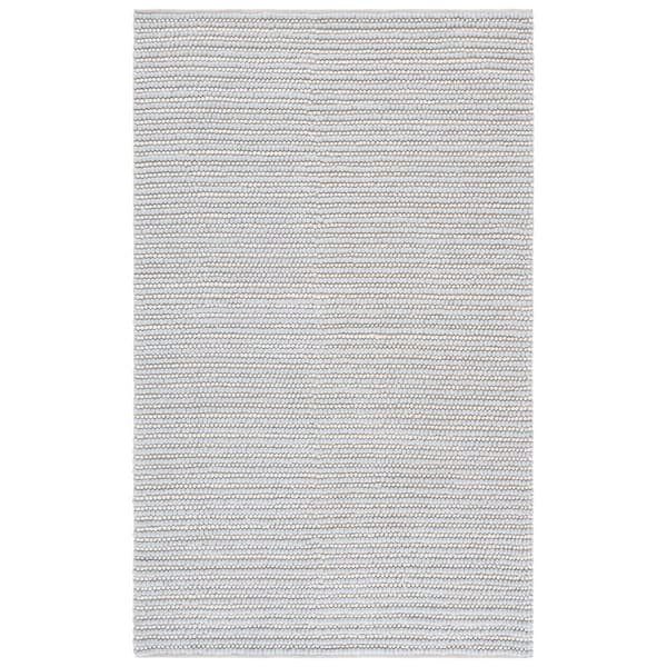 Natura 4 ft. x 6 ft. Light Blue/Ivory Striped Solid Marle Area Rug