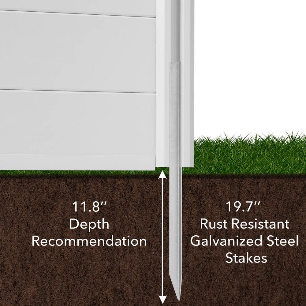 Casafield White 48" x 48" Vinyl Privacy Screen Fence Panel
