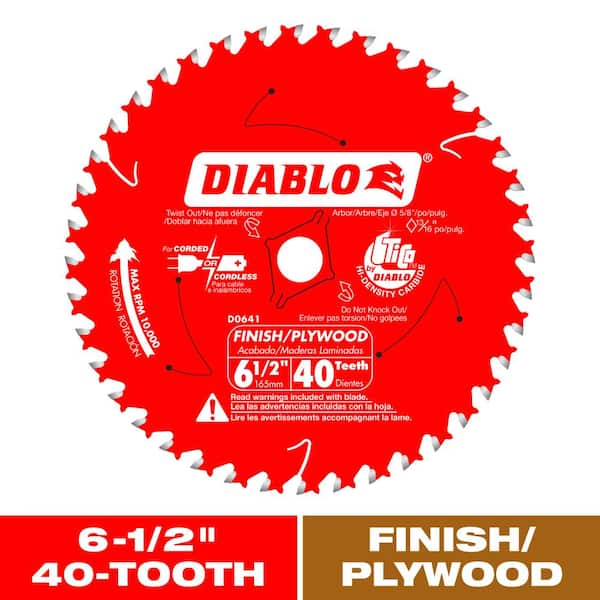 DIABLO 6-1/2in. x 40-Teeth Finish Trim Saw Blade for Wood
