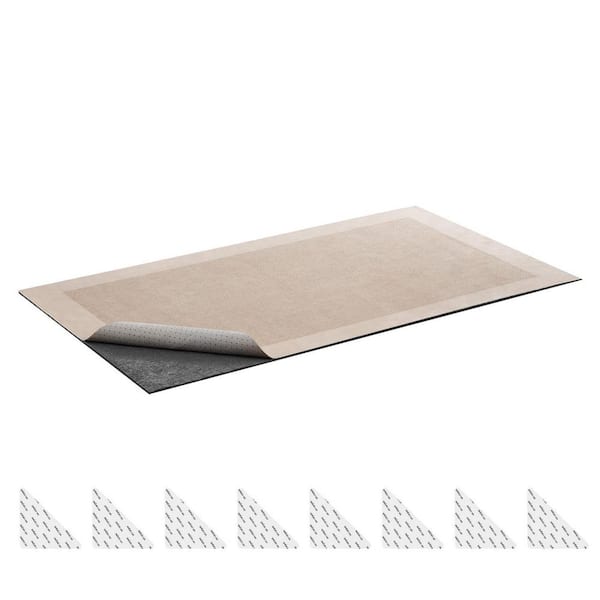 Rug Pad 3 x 5 ft., Non-slip Carpet Area Pad, Rug Mat Padding with Dual Surface Felt Cushion and Rubber Gripper 0.22 in.