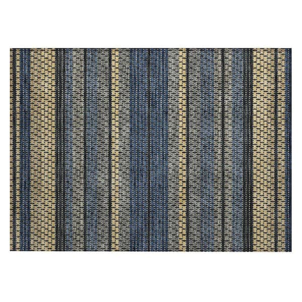 Chantille Machine Washable Indoor/Outdoor Abstract ACN2427 Navy 2 ft. x 3 ft. Accent Rug
