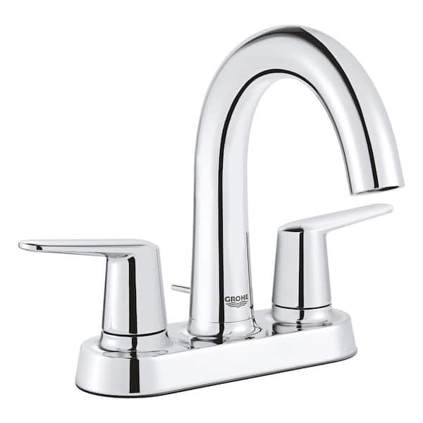 Veletto 4 in. Centerset 2-Handle High-Spout Bathroom Faucet in StarLight Chrome