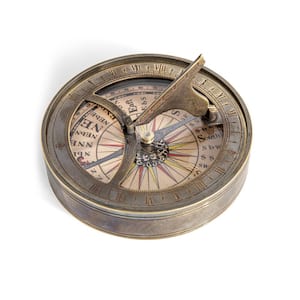 Giada 18th C. Sundial and Compass in Bronze