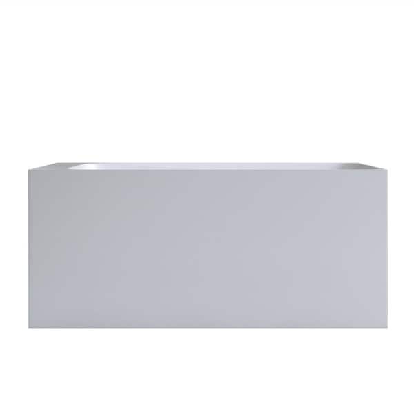 51 in. x 27.5 in. Solid Surface Soaking Bathtub With Left Drain, Stone Resin Bathtub with Overflow in Matte White
