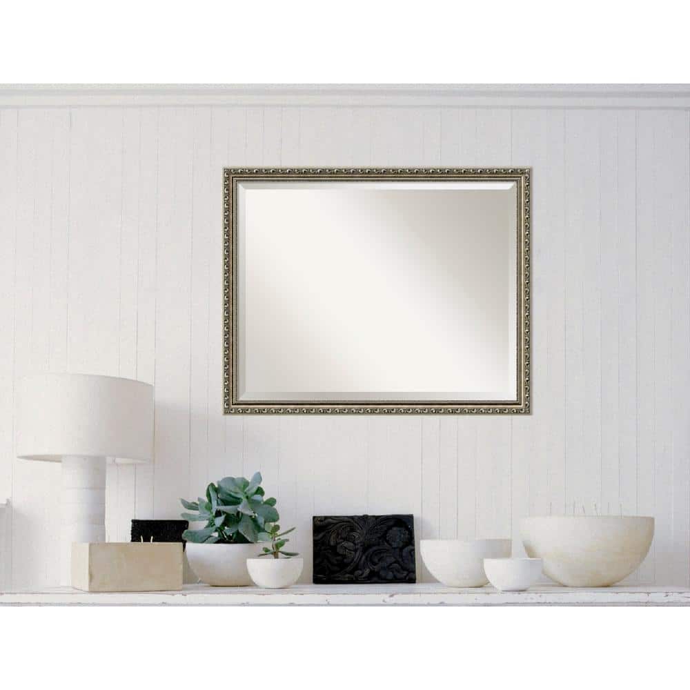 Medium Rectangle Silver Casual Mirror (24.5 in. H x 30.5 in. W)