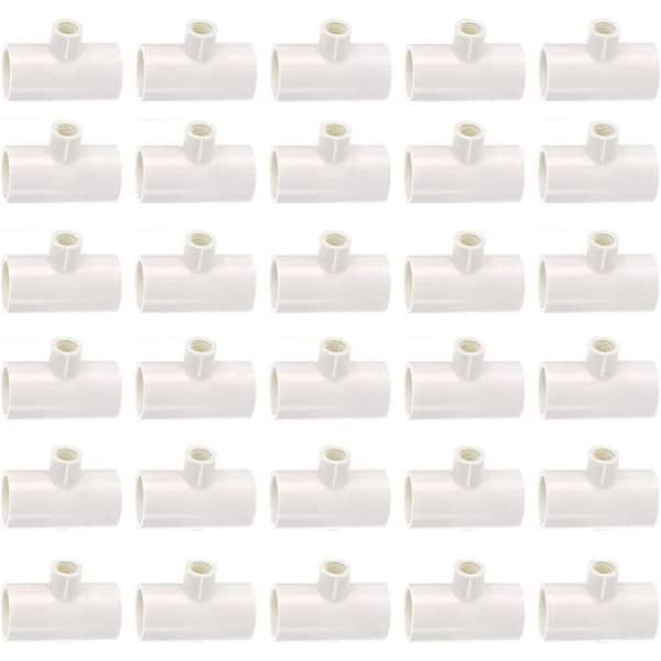Pack of 30 Fully Automatic PVC Tee Fittings for Poultry Waterer Cups Nipples Feeders Durable Leak-Minimizing Design