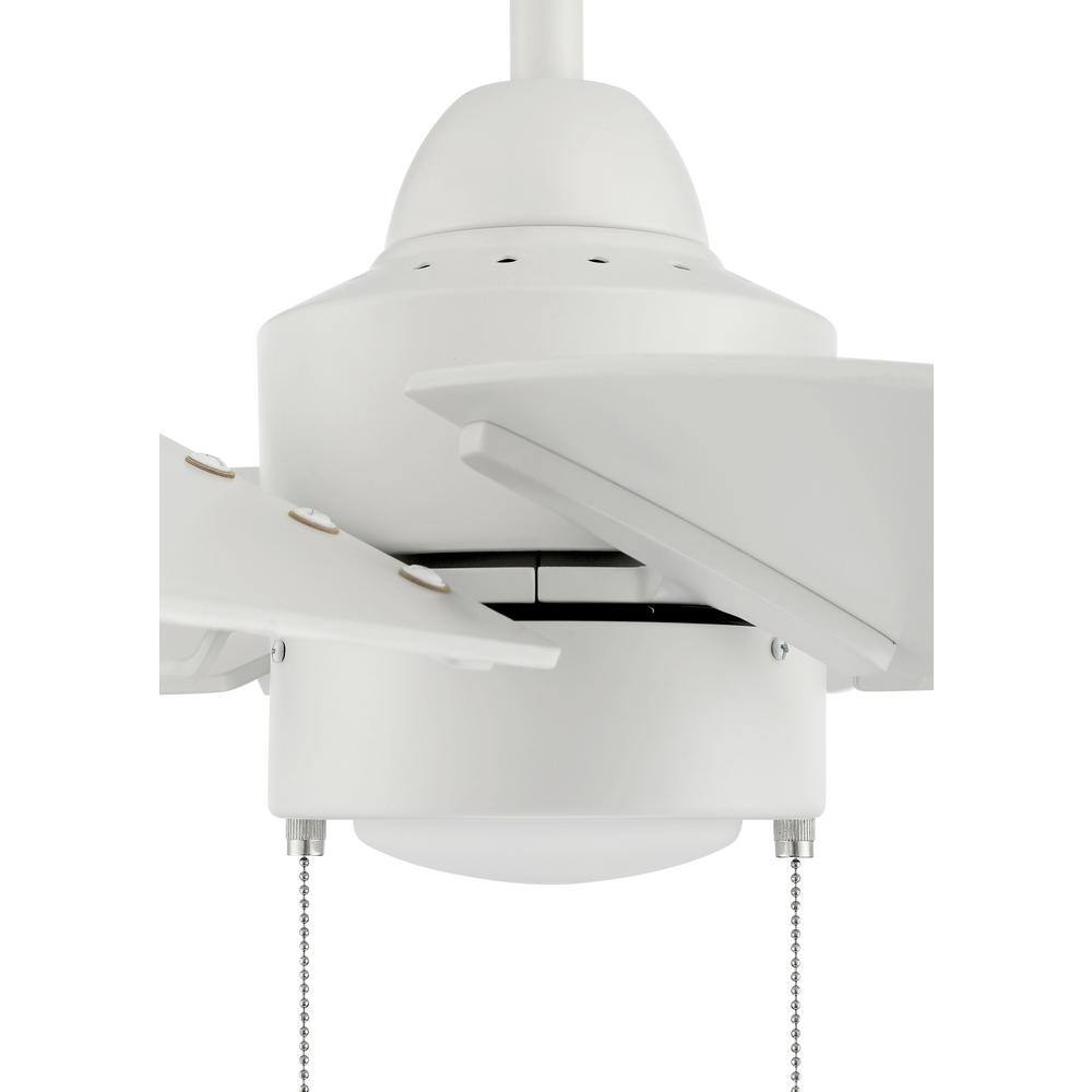 24-Inch White Brushed Nickel Modern Ceiling Fan with LED Light