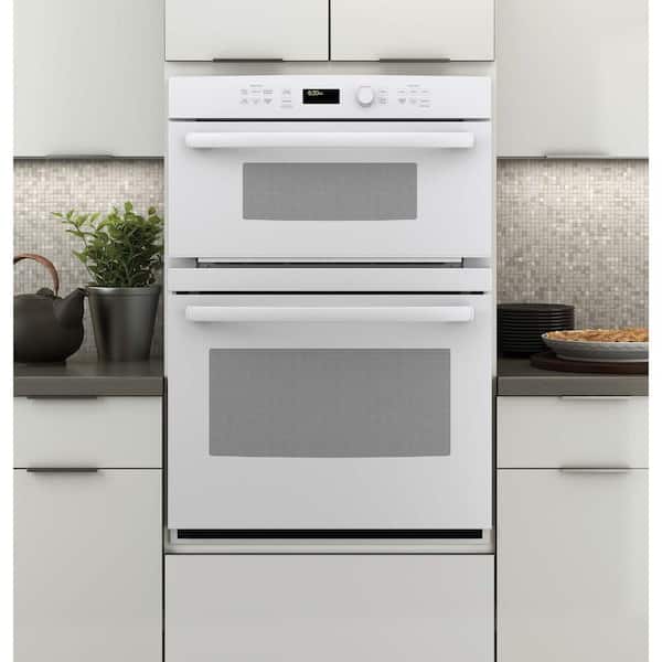 Ge Profile 30 In Double Electric Wall Oven With Convection Self Cleaning And Built Microwave White Pt7800dhww The Home Depot - Ge Profile 30 Built In Double Electric Convection Wall Oven