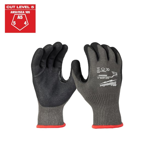 Milwaukee Large Gray Level 5 Cut Resistant Nitrile Dipped Gloves