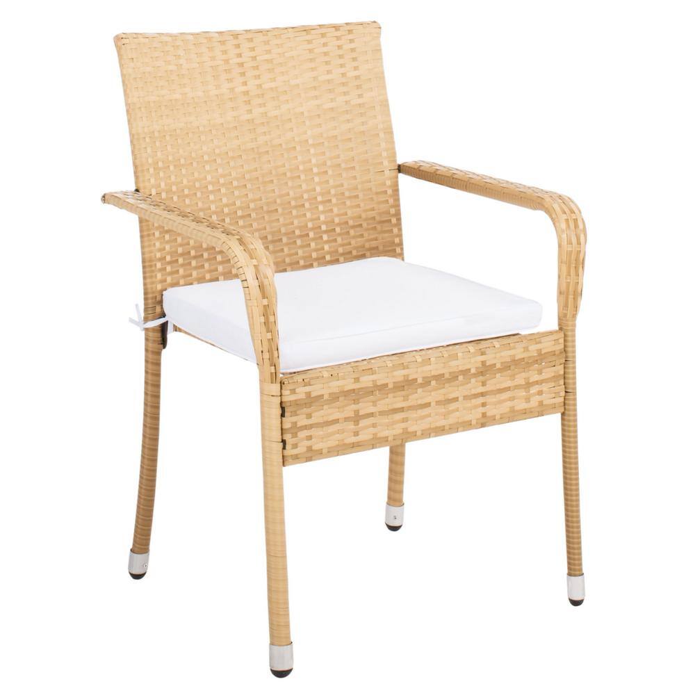 Natural Wicker 5 Piece Bistro Dining Set with Cushions