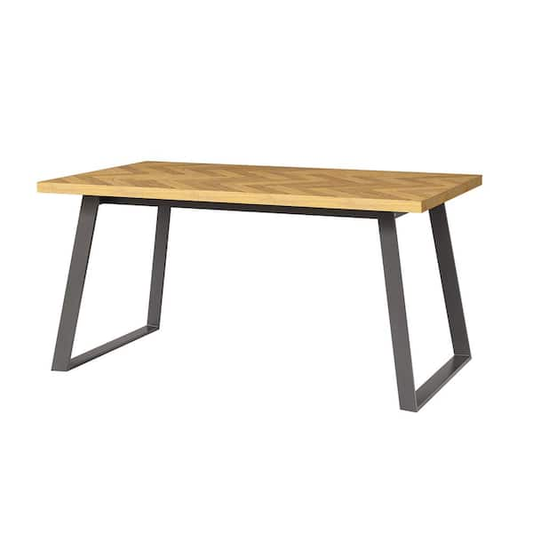 Modus International Kentfield 8ZU562 Wood and Metal Round Dining Table in  Black Drift Oak and Brass, Reeds Furniture