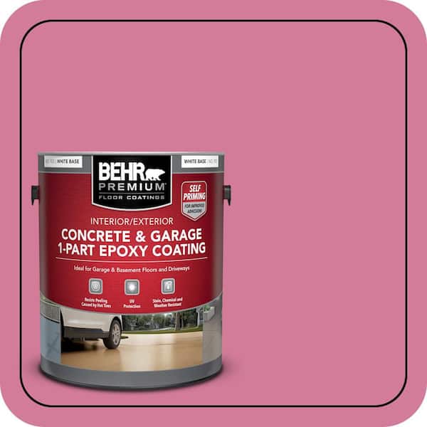 1 gal. #P130-5 Little Bow Pink Self-Priming 1-Part Epoxy Satin Interior/Exterior Concrete and Garage Floor Paint